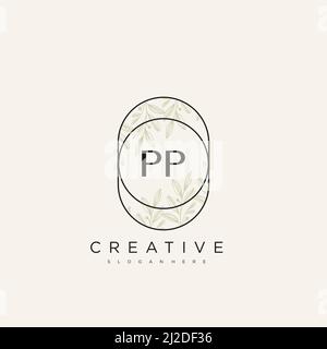 PP Initial Letter Flower Logo Template Vector premium vector Stock Vector