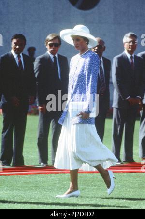 Prince and Princess of Wales, Middle East Tour November 1986. Our Picture Shows ... Princess Diana at Palace of His Majesty Sultan Qaboos bin Said al Said in Oman, Tuesday 11th November 1986. Stock Photo