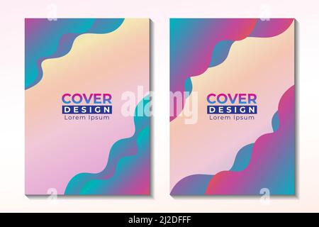 Abstract Liquid Cover Design Template. Neon Multicolor Gradient Stock Vector
