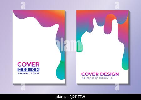 Abstract Liquid Cover Design Template. Vibrant Multicolor Gradient Stock Vector