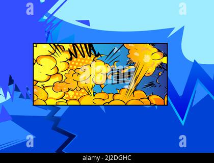 Abstract Comics Background. Poster, banner, flyer, cover. Comic book elements. Retro pop art style backdrop. Stock Vector