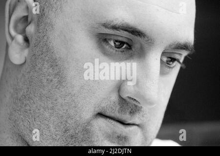 Liverpudlian comedian Alexei Sayle who starred in the BBC television comedy series The Young Ones, pictured in London. 17th May 1985. Stock Photo