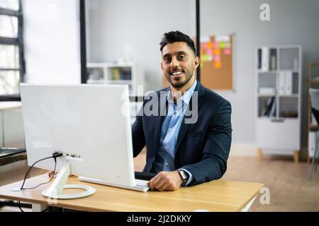 Online Virtual Training Conference Webinar. Man Interview Stock Photo