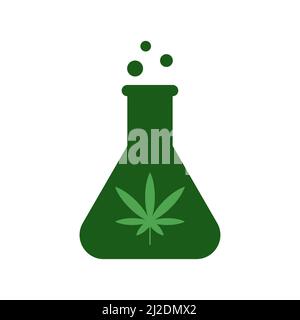 Cannabis flask vector icon on white background Stock Vector