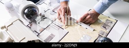 Security And Fire System Sensor Protection Plan Stock Photo