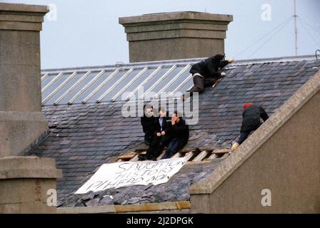 Riot Scenes at Peterhead Prison. Prisoners hold Prison Officer Hostage ...