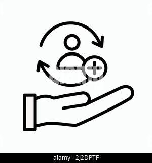 care customer icon, total inclusive service, line symbol on white background - editable stroke vector illustration Stock Vector