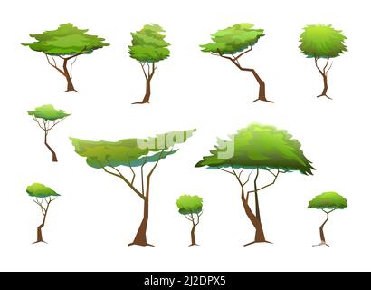 Acacia trees. Africa savanna plants. Sand mounds and dunes. African ...