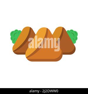 Samosa vector icon isolated on white background Stock Vector