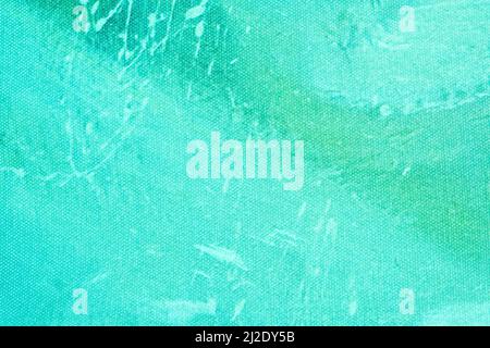 Abstract art background light cyan and cerulean colors. Watercolor painting on canvas with soft green gradient. Fragment of artwork on paper. Stock Photo