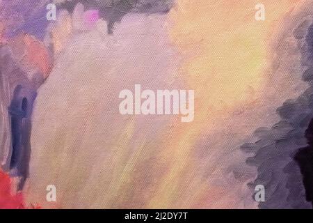 Abstract art background purple and beige colors. Watercolor painting on canvas with violet gradient. Fragment of artwork on paper with pattern. Stock Photo