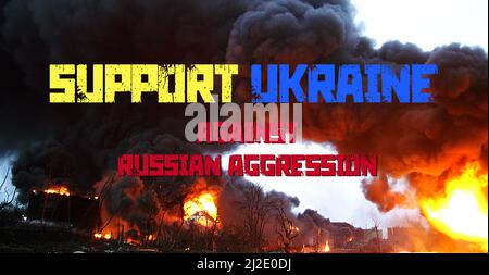 air strike on civilian population, homes destroyed, Ukraine war Stock Photo
