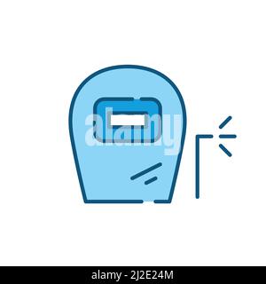 Welding helmet. Pixel perfect, editable stroke color icon Stock Vector