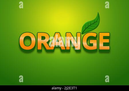 Editable text effects Orange , words and font can be changed Stock Vector