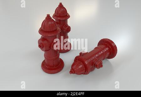 Outdoor fire hydrant on dark background Stock Photo