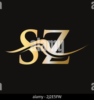 Letter SZ Logo Design. Initial SZ Logotype Template For Business And Company Logo Stock Vector