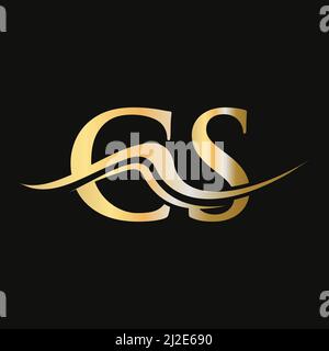 Letter CS Logo Design. Initial CS Logotype Template For Business And Company Logo Stock Vector