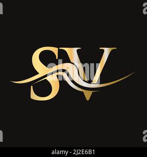 Letter SV Logo Design. Initial SV Logotype Template For Business And Company Logo Stock Vector