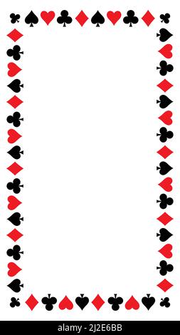 Card suits. Vector frame isolated on white Stock Vector