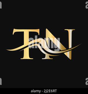 Letter TN Logo Design. Initial TN Logotype Template For Business And Company Logo Stock Vector