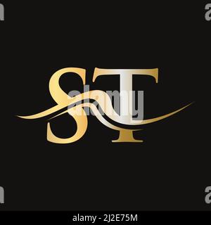 Letter ST Logo Design. Initial ST Logotype Template For Business And Company Logo Stock Vector
