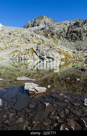 The Swiss alps of the canton of graubünden seen during a summer day, near the Spluga pass, on the border between Italy and Switzerland Stock Photo