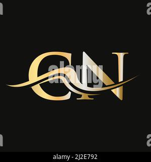 Letter CN Logo Design. Initial CN Logotype Template For Business And Company Logo Stock Vector