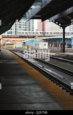 The industrial train platform at the downtown Ogilvie train station