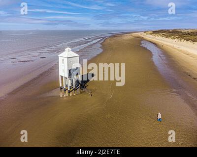 The Low Lighthouse is one of three lighthouses in Burnham-on-Sea,  Somerset,  it is  a Grade II listed building. Stock Photo