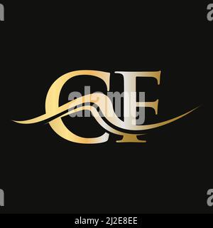 Letter CF Logo Design. Initial CF Logotype Template For Business And Company Logo Stock Vector