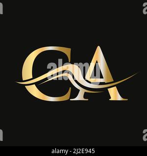 Letter CA Logo Design. Initial CA Logotype Template For Business And Company Logo Stock Vector