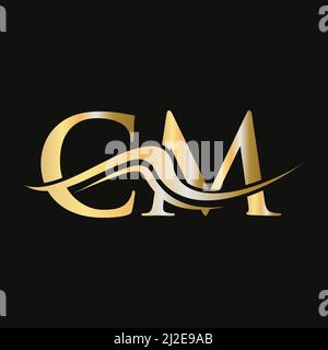 Letter CM Logo Design. Initial CM Logotype Template For Business And Company Logo Stock Vector