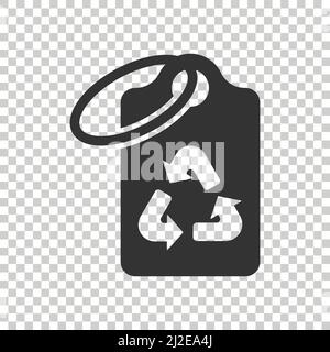 Price tag icon in flat style. Bio recycle vector illustration on white isolated background. Ecology sign business concept. Stock Vector