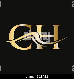 Letter CH Logo Design. Initial CH Logotype Template. CH Monogram Business And Company Logo Stock Vector