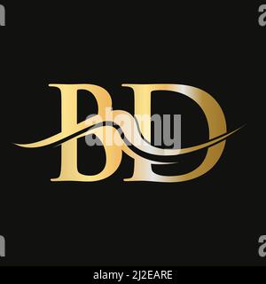 Letter BD Logo Design. Initial BD Logotype Template. BD Monogram Business And Company Logo Stock Vector