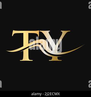 Letter TY Logo Design. Initial TY Logotype Template For Business And Company Logo Stock Vector