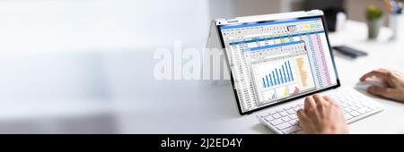 Spreadsheet Data Business Work On Office Tablet Stock Photo