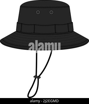 Adventure hat safari hat template illustration - Stock