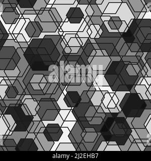 Honeycomb seamless pattern. Repeated overlap hexagon motif texture print Stock Vector