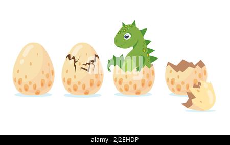 Cute dinosaur cartoon hatching Stock Vector Image & Art - Alamy
