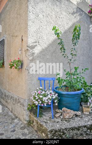 A narrow street in Acri, a village in Calabria, Italy. Stock Photo