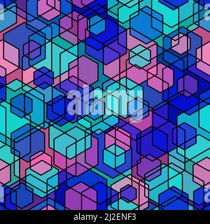 Honeycomb seamless pattern. Repeated overlap hexagon motif texture print Stock Vector