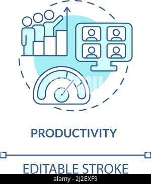 Productivity turquoise concept icon Stock Vector