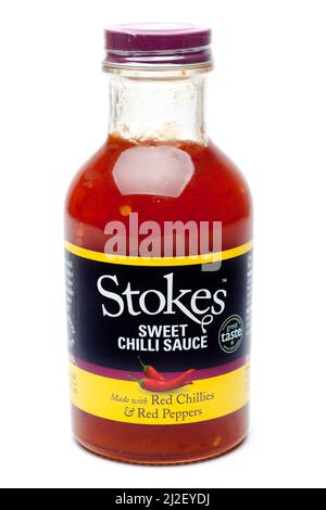 Bottle of Stokes Sweet Chilli Sauce made with  Red Chillies and Red Peppers Stock Photo