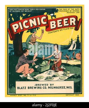 1947 Blatz Beer Brewing Co. Man Plate Vintage Print Ad 31333