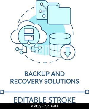 Backup and recovery solutions turquoise concept icon Stock Vector