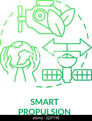 Smart propulsion green gradient concept icon Stock Vector