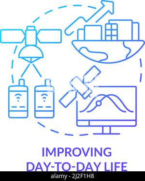 Improving day to day life blue gradient concept icon Stock Vector