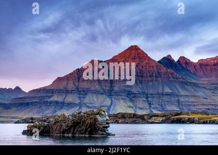 Mountain Bulandstindur in Berufjordur in east Iceland Stock Photo - Alamy