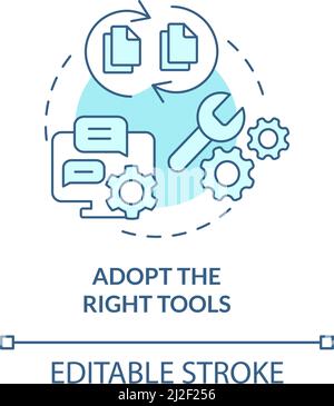 Adopt right tools turquoise concept icon Stock Vector